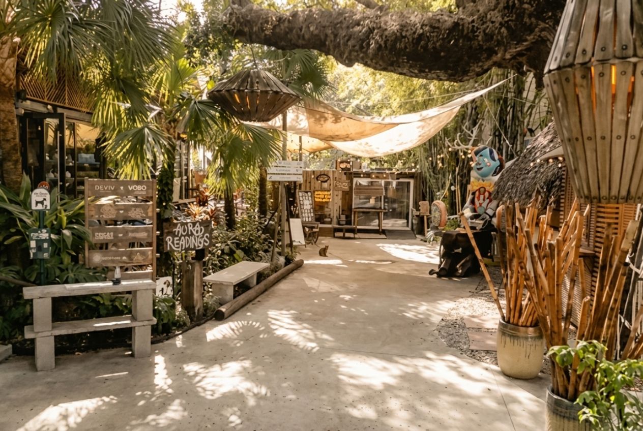Calm outdoor recovery space at SILA Miami's wellness sanctuary in Upper Buena Vista, FL